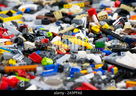 Background of multi-colored children`s designer Stock Photo